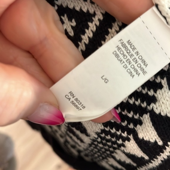 Lucky Brand Cardigan Sweater Asymmetrical  Front Zipper Tribal Print Size Large - Picture 7 of 9